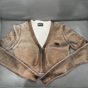 Diesel gold metallic cardigan
